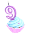 9th Birthday Cupcake
