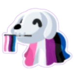 Gender Fluid Ghost Dog Sticker