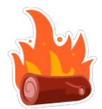 Campfire Log Sticker