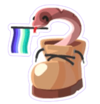 Gay Snake in a Boot Sticker