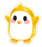 Gold Penguin Sticker