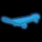 Neon Blue Skateboard