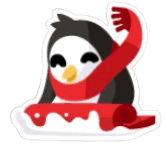 Sledding Penguin Sticker