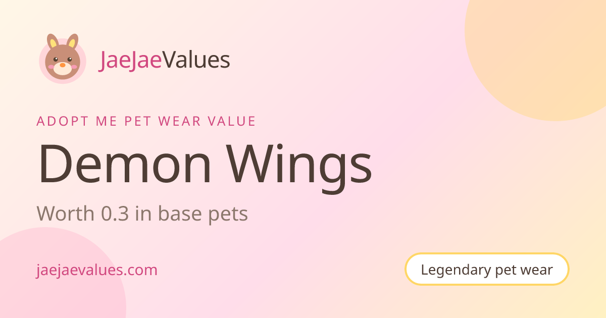 Demon Wings Value in Adopt Me 2026 | JaeJaeValues