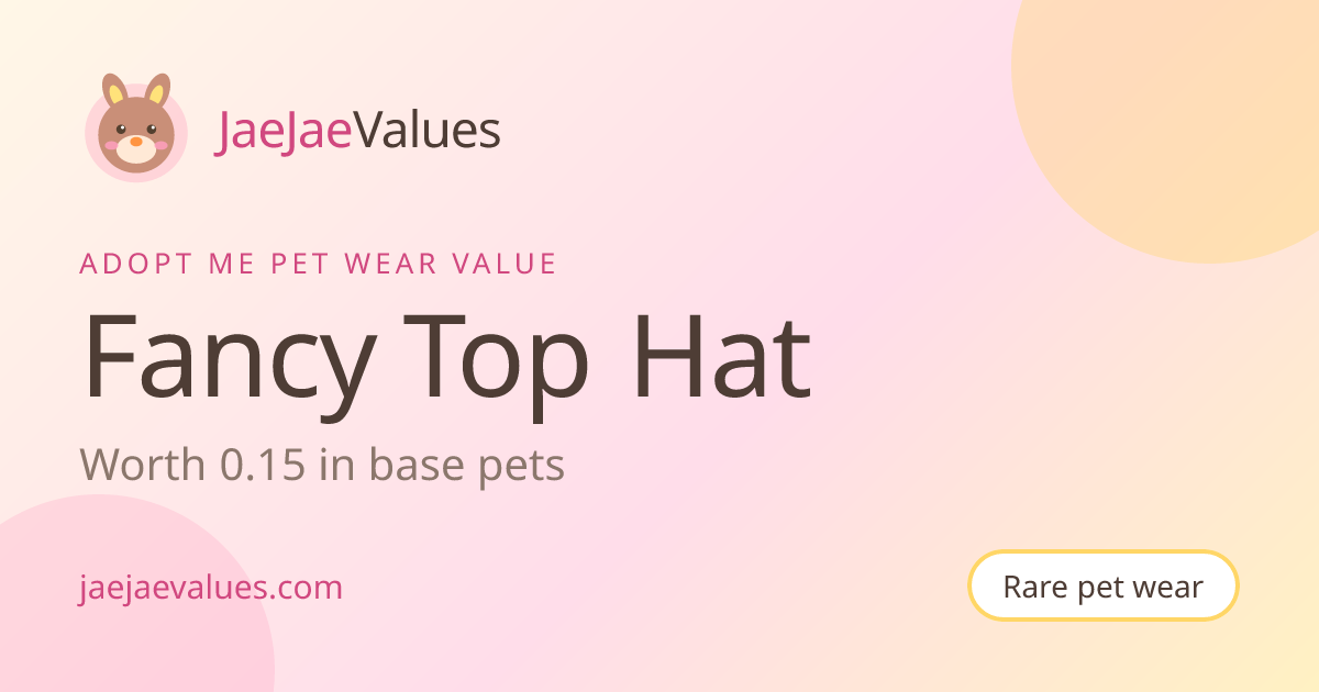 Fancy Top Hat Value in Adopt Me 2026 | JaeJaeValues