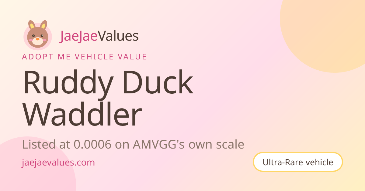 Ruddy Duck Waddler Value in Adopt Me 2026 | JaeJaeValues