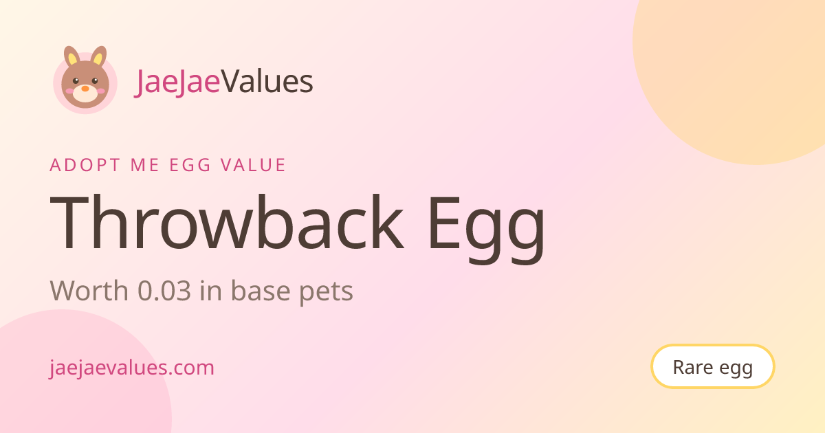 Throwback Egg Value in Adopt Me 2026 | JaeJaeValues