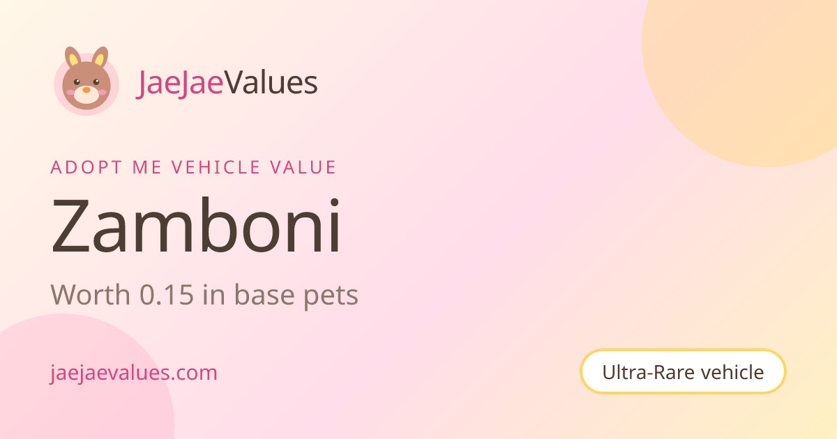 Zamboni Value in Adopt Me 2026 | JaeJaeValues